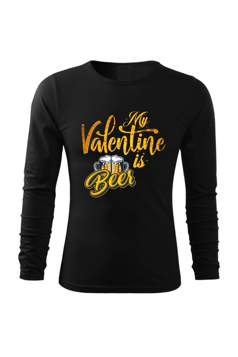 Bluza cu maneca lunga Valentine Beer, Negru