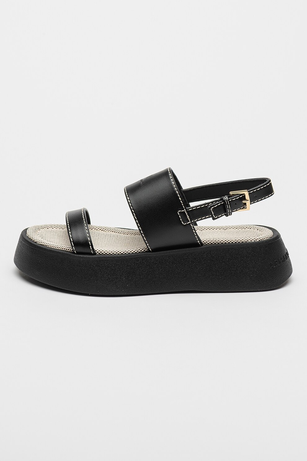 ARMANI EXCHANGE, Sandale slingback flatform, Negru, 38