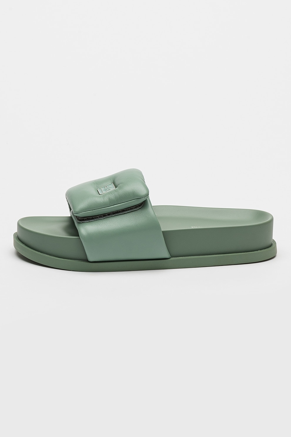 ARMANI EXCHANGE, Papuci cu velcro si logo metalic, Verde menta, 36