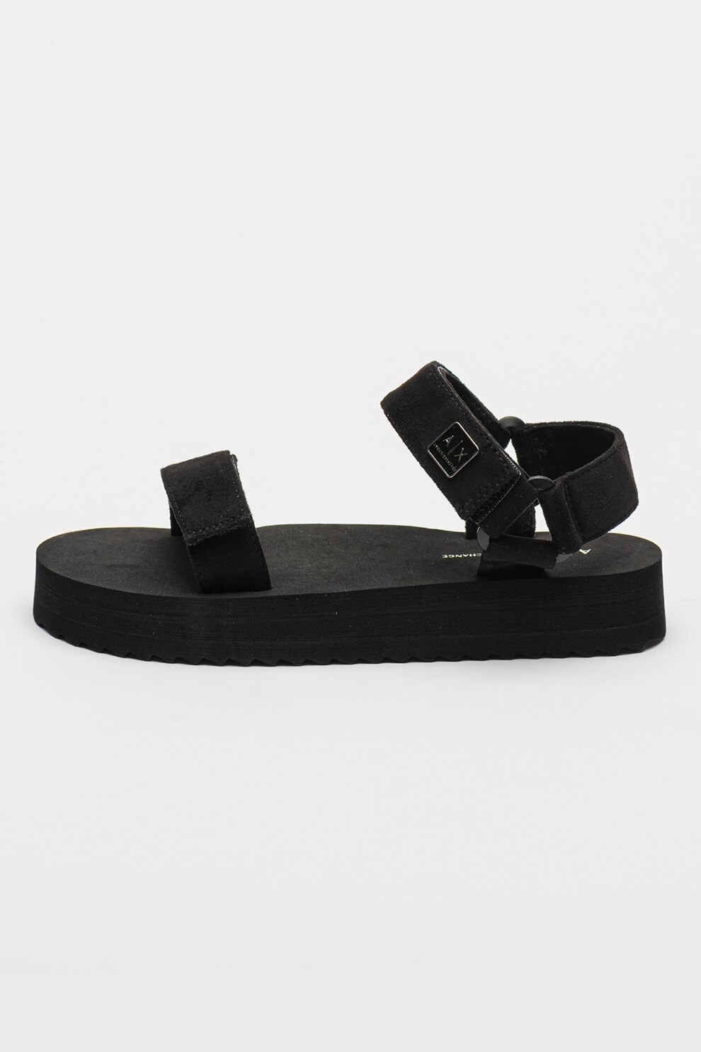 ARMANI EXCHANGE, Sandale textile cu velcro, Negru, 39