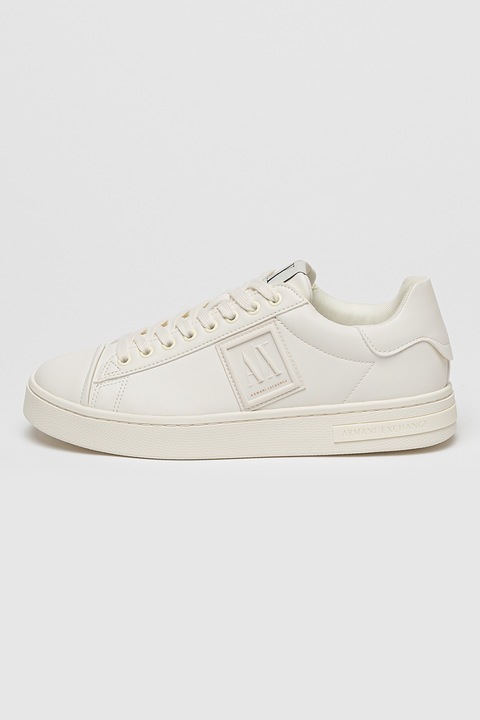 ARMANI EXCHANGE, Fűzős sneaker logóval, Törtfehér