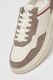 ARMANI EXCHANGE, Pantofi sport din piele ecologica si material textil, Maro taupe, Rosu inchis, Alb murdar, 44
