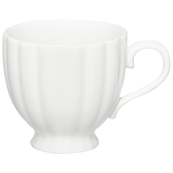 Set 4 cesti Ambition Curly, portelan New Bone China, 250 ml, alb