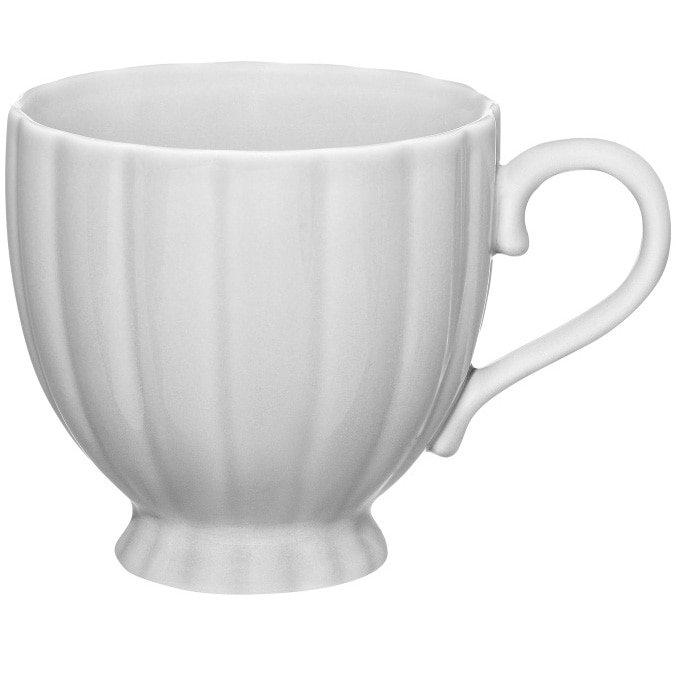 Set 4 cesti Ambition Curly, portelan New Bone China, 250 ml, gri