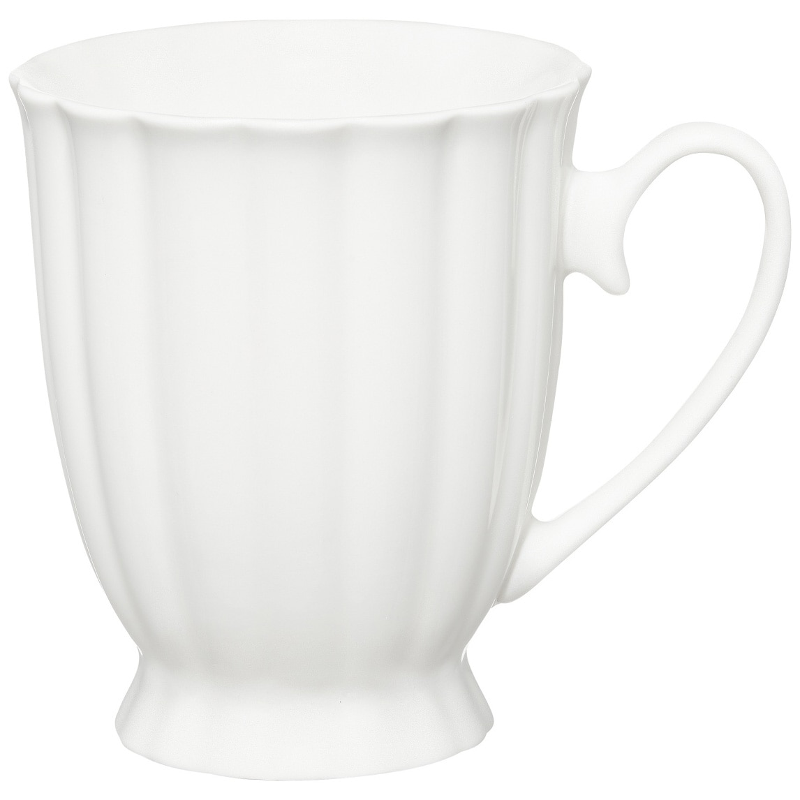 Set 4 cesti Ambition Curly, portelan New Bone China, 310 ml, alb