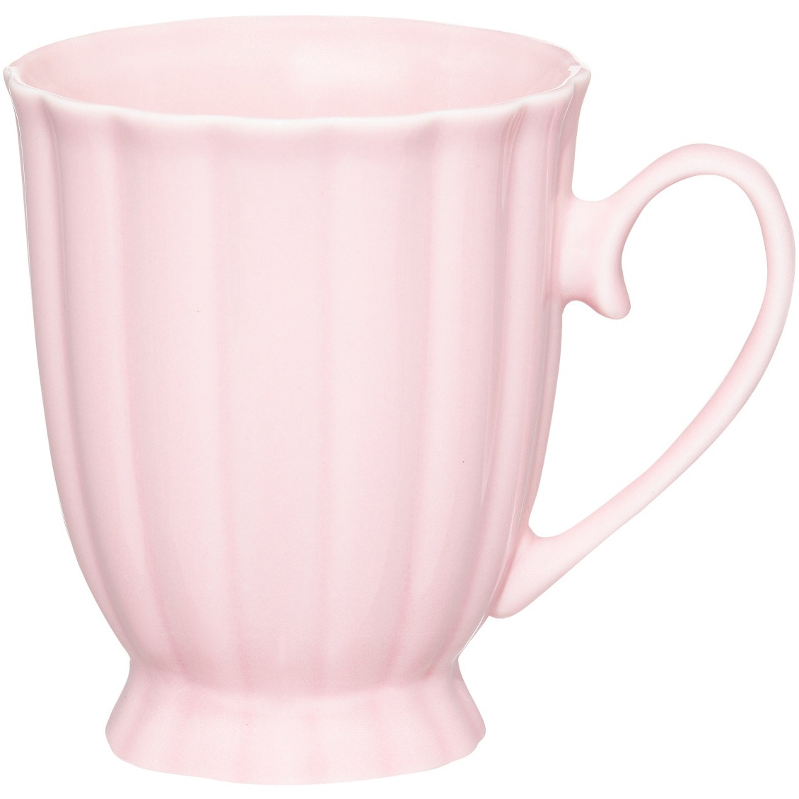 Set 4 cesti Ambition Curly, portelan New Bone China, 310 ml, roz