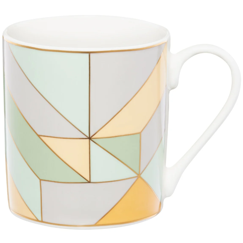 Set 4 cani Ambition Geometric Pastel, model dreptunghi, portelan, 380 ml