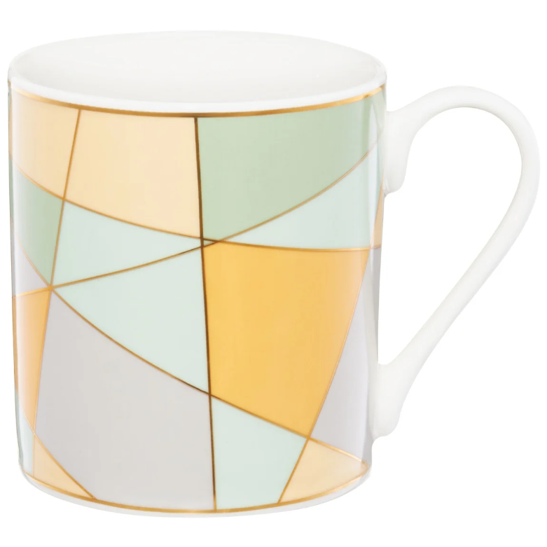 Set 4 cani Ambition Geometric Pastel, model romburi, portelan, 380 ml