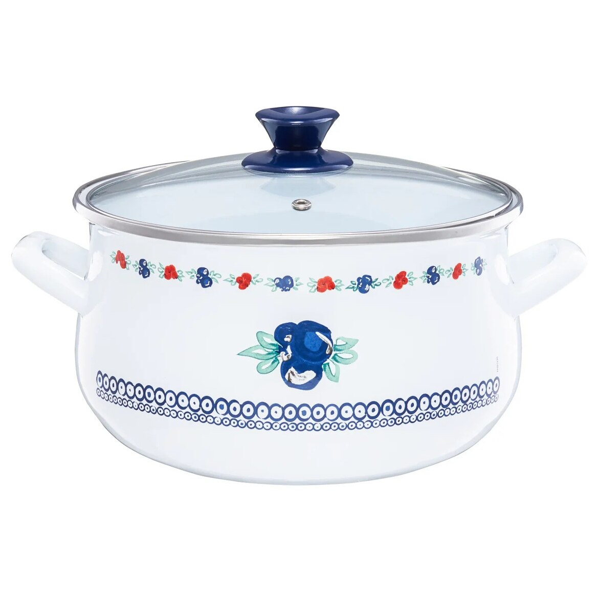 Oala cu capac Emalia Olkusz Kalina, emailata, 18 cm, 2.9 L