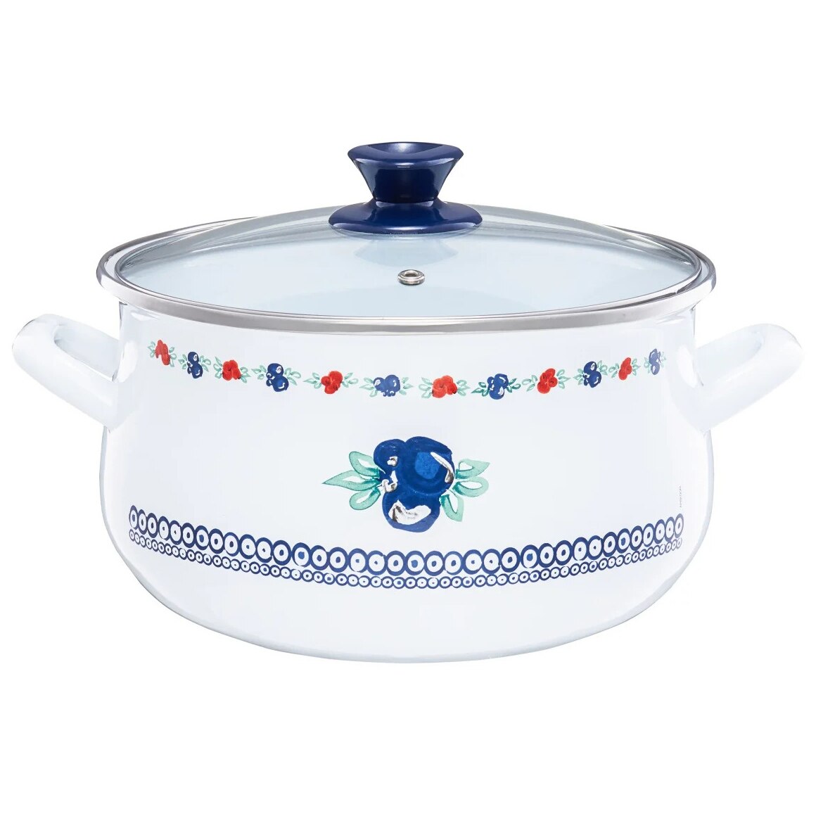 Oala cu capac Emalia Olkusz Kalina, emailata, 20 cm, 3.8 L