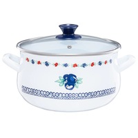 Oala cu capac Emalia Olkusz Kalina, emailata, 20 cm, 3.8 L