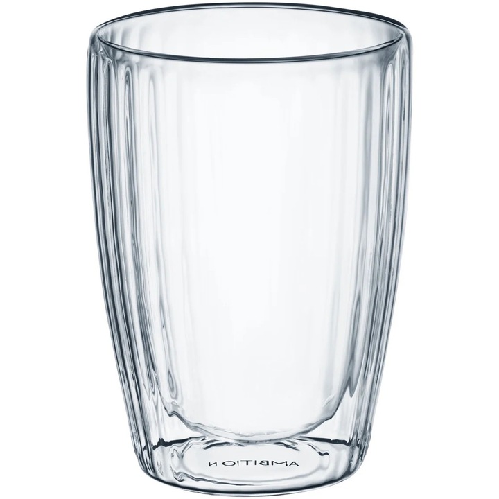 Set 2 pahare Ambition Curly, sticla termorezistenta, 350 ml
