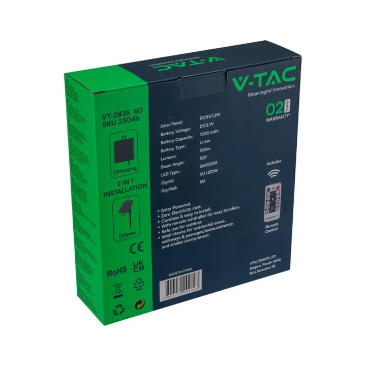 Kit banda led rgb incarcare solara ip67 V-tac