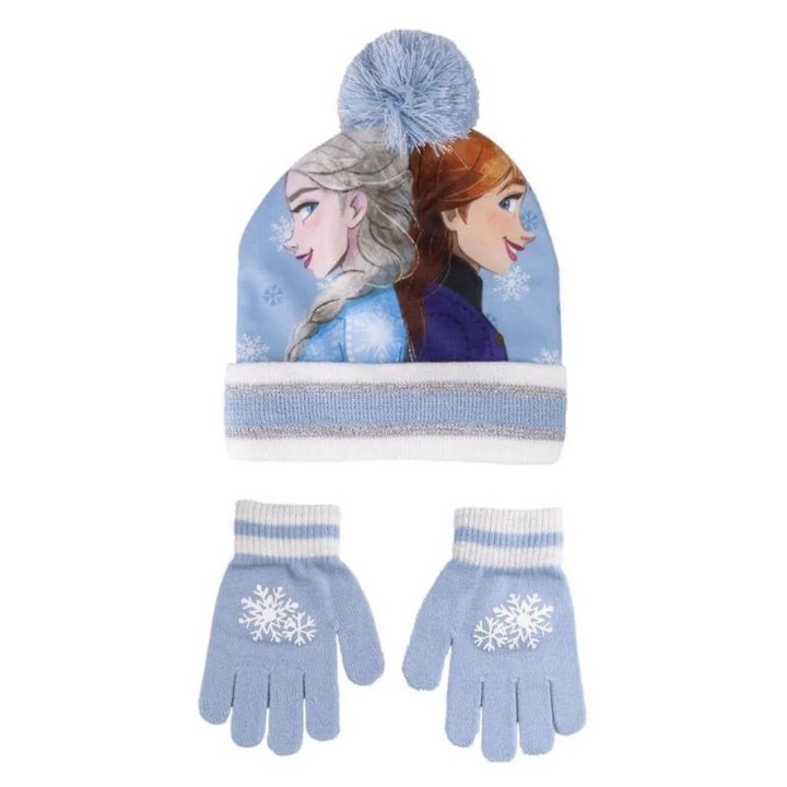 Детски комплект с шапка и ръкавици, Frozen character, Cerda, един размер