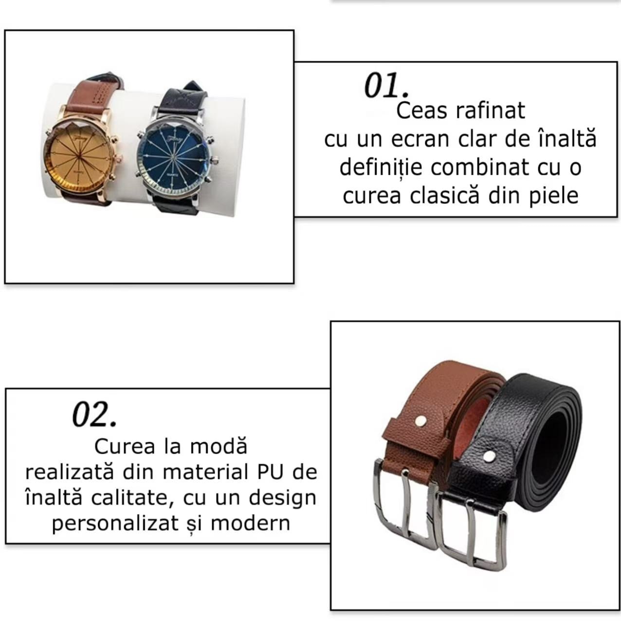 Set cadou pentru barbati 6 piese, NEVERMORE, Ceasuri, ochelari de
