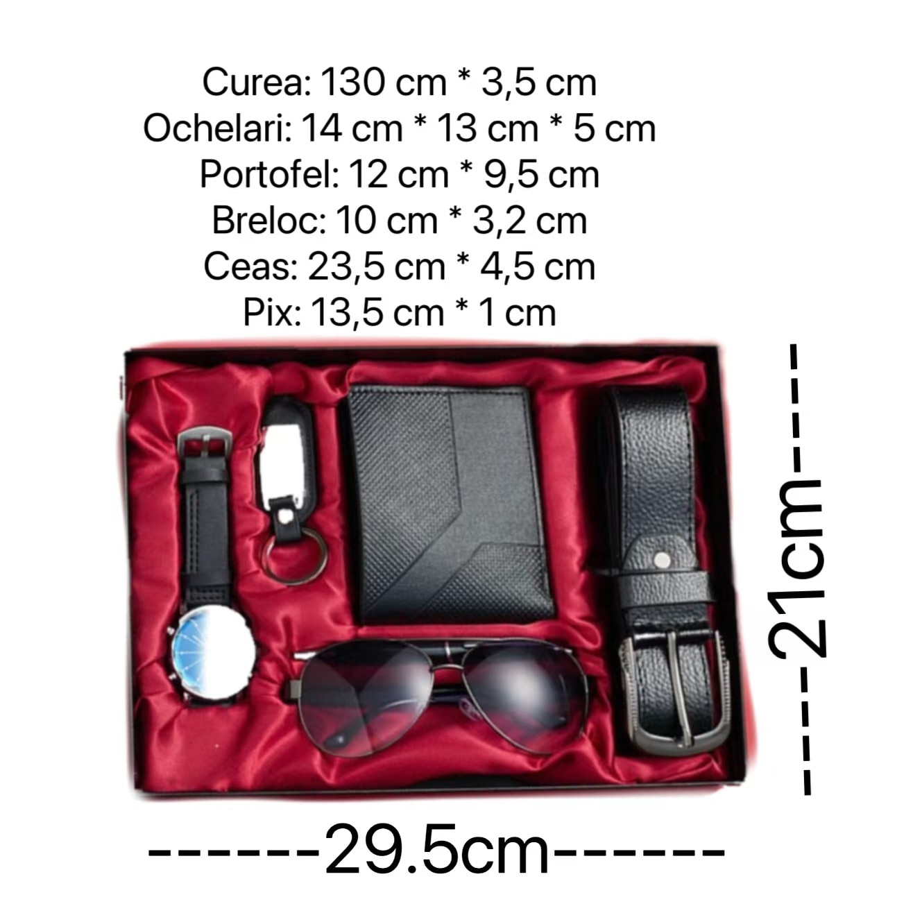 Set cadou pentru barbati 6 piese, NEVERMORE, Ceasuri, ochelari de
