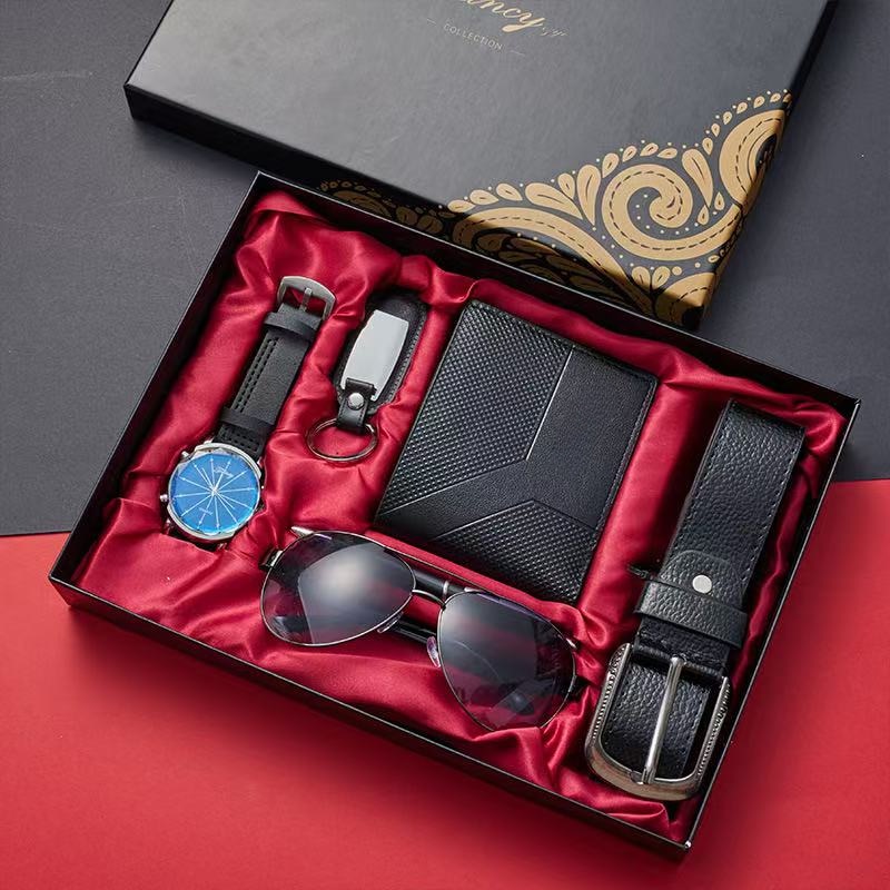 Set cadou pentru barbati 6 piese, NEVERMORE, Ceasuri, ochelari de