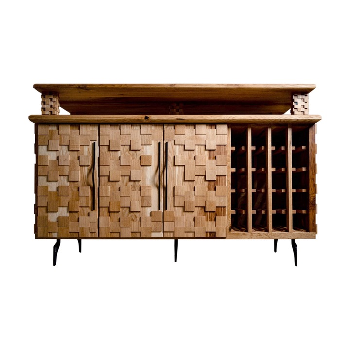 Дъбов мозаечен бар WoodbyChoice 180x70x120 см