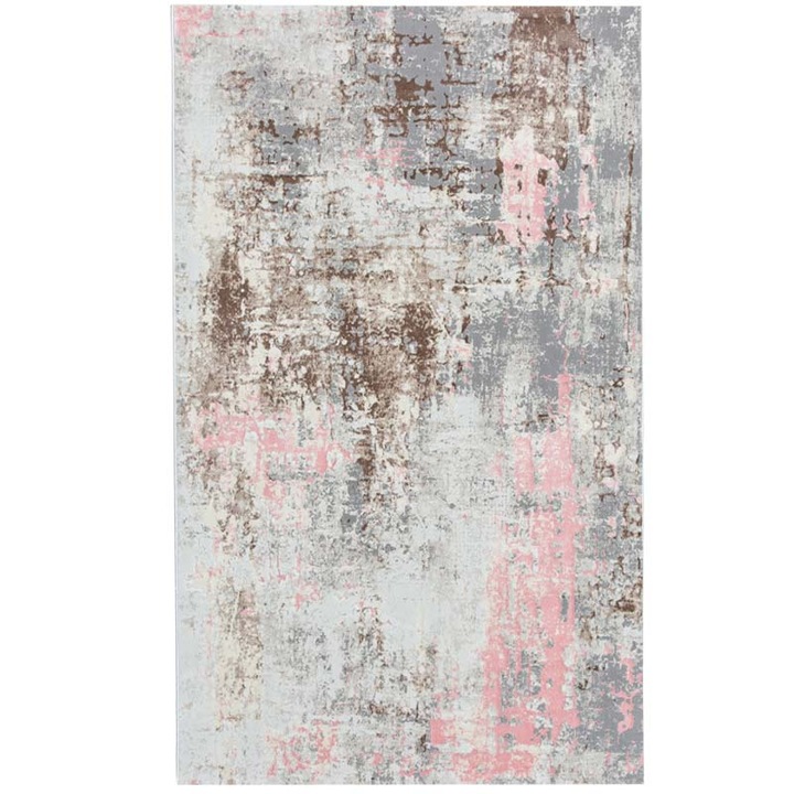 Covor Rose 540, roz, 150x230 cm, polipropilena si poliester, rezistent la uzura, usor de intretinut