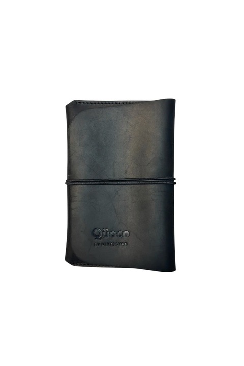 Férfi pénztárca Quoco, Martinique, valódi bőr, rugalmas záródású, fekete