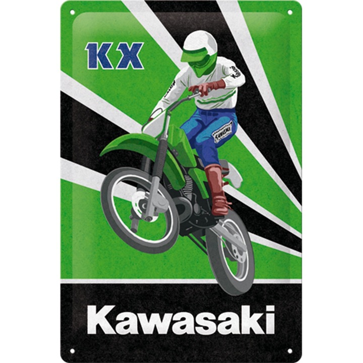 Placa decor metalica 20x30 Kawasaki KX Motocross