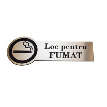 Placuta indicatoare Loc pentru fumat (auriu/negru) Placuta indicatoare Loc pentru fumat (auriu/negru)