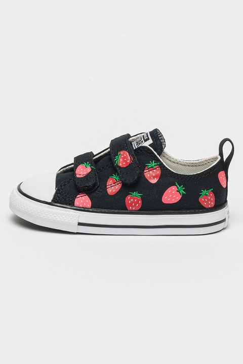 Converse, Pantofi sport cu velcro All Star 2V Strawberry, Rosu/Negru