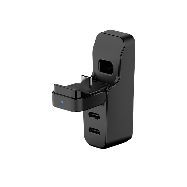 Adaptor de incarcare pentru consola PS5 PRO/slim, HUB, pliabil, port Type-C, indicator luminos, compact si portabil, negru