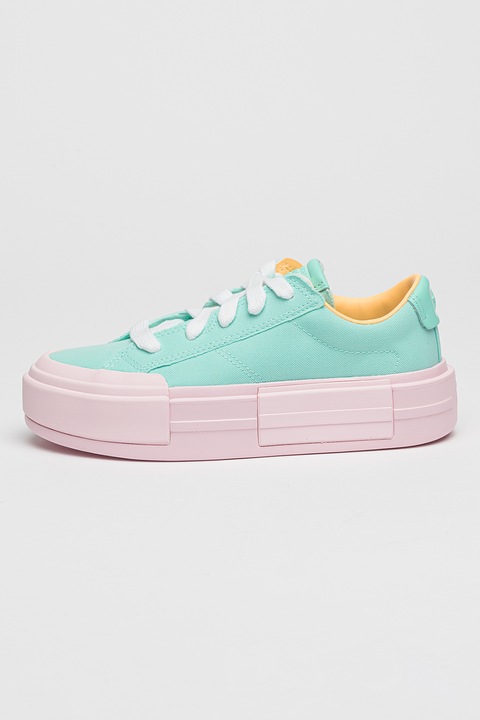 Converse, Pantofi sport low-cut din panza Cruise, Verde aquamarin/Roz
