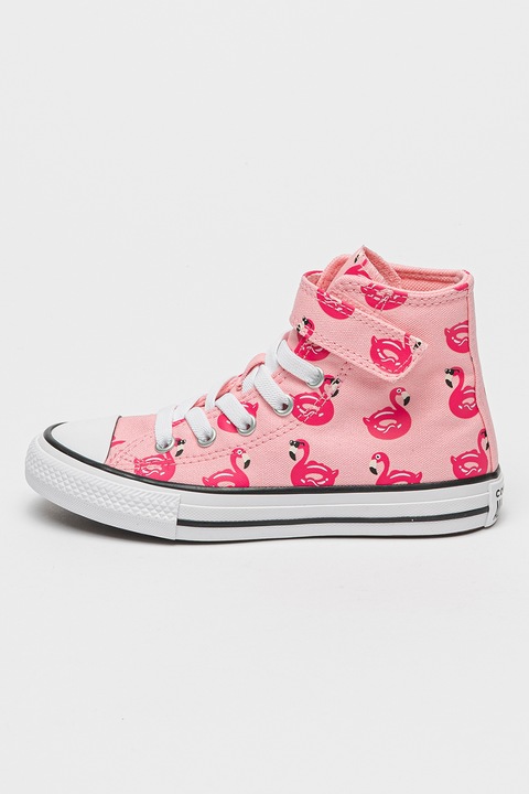 Converse, Pantofi sport cu banda velcro Chuck Taylor Flamingo, Roz
