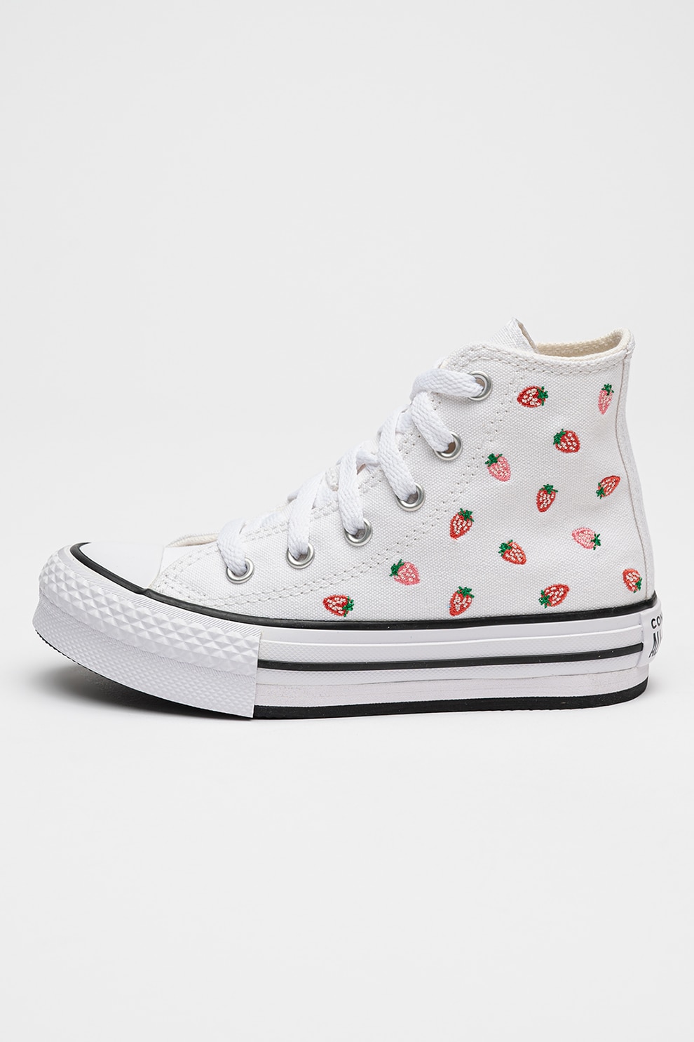 Converse, Tenisi cu broderie cu fructe Lift, Rosu, Alb, 35 EU
