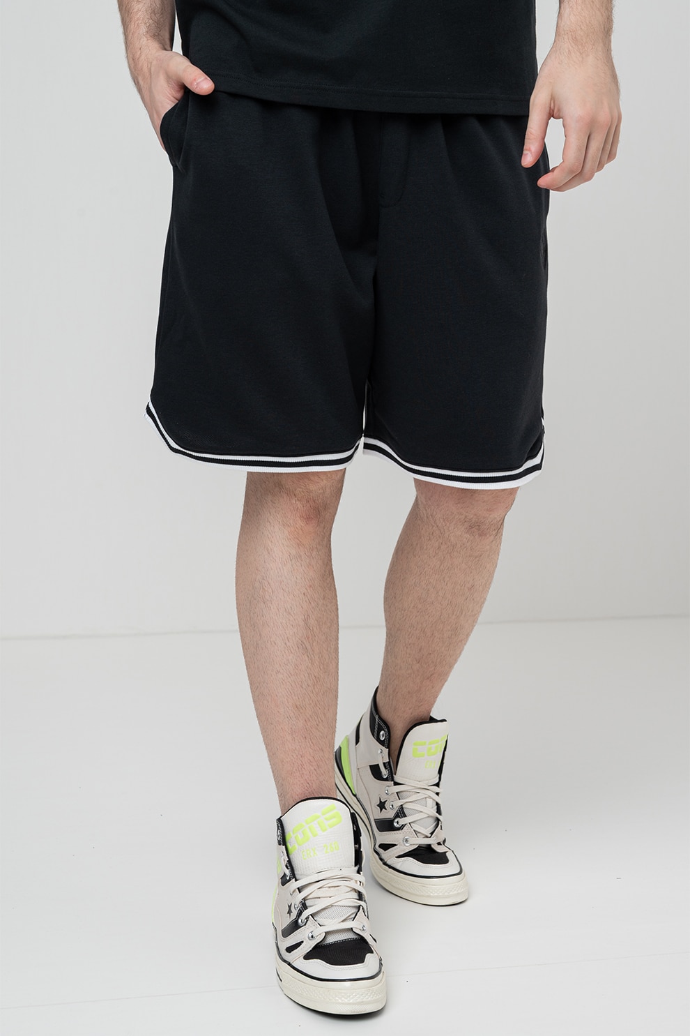 Converse, Bermude retro cu snur, Negru, M