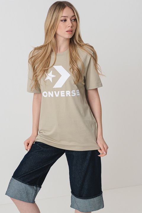 Converse, Tricou cu imprimeu logo, Verde pal