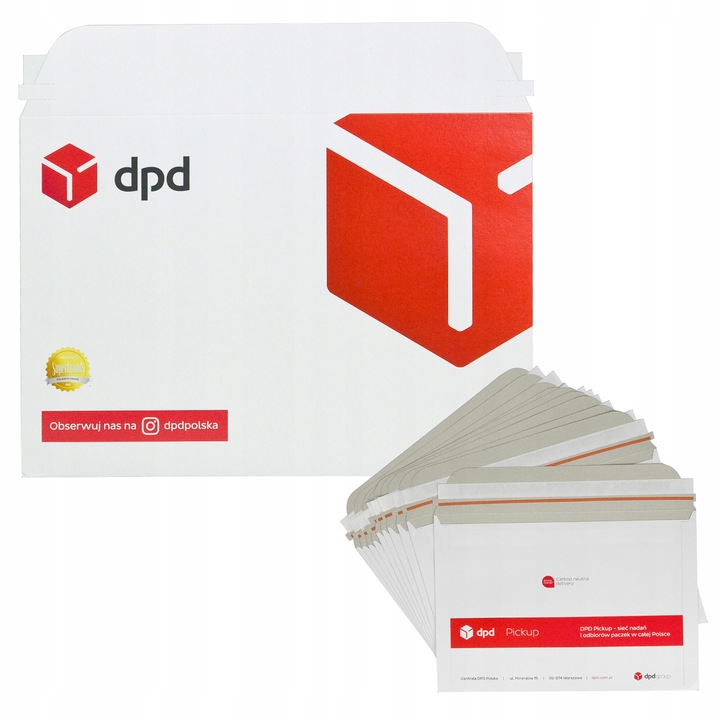 Set 50 plicuri A4/C4, 223x324mm, alb cu grafica rosie, dpd