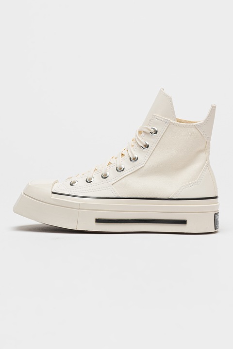 Converse, Pantofi sport cu platforma patrata Chuck 70 De Luxe, Alb fildes