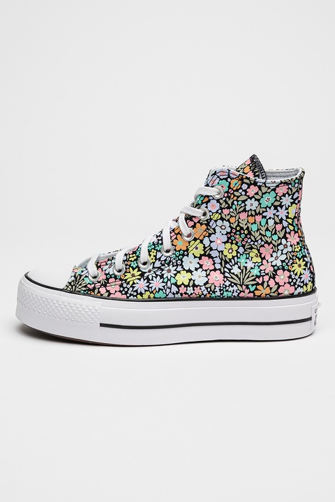 Converse, Кецове Lift Allover Florals с висок профил, Черен/Многоцветен