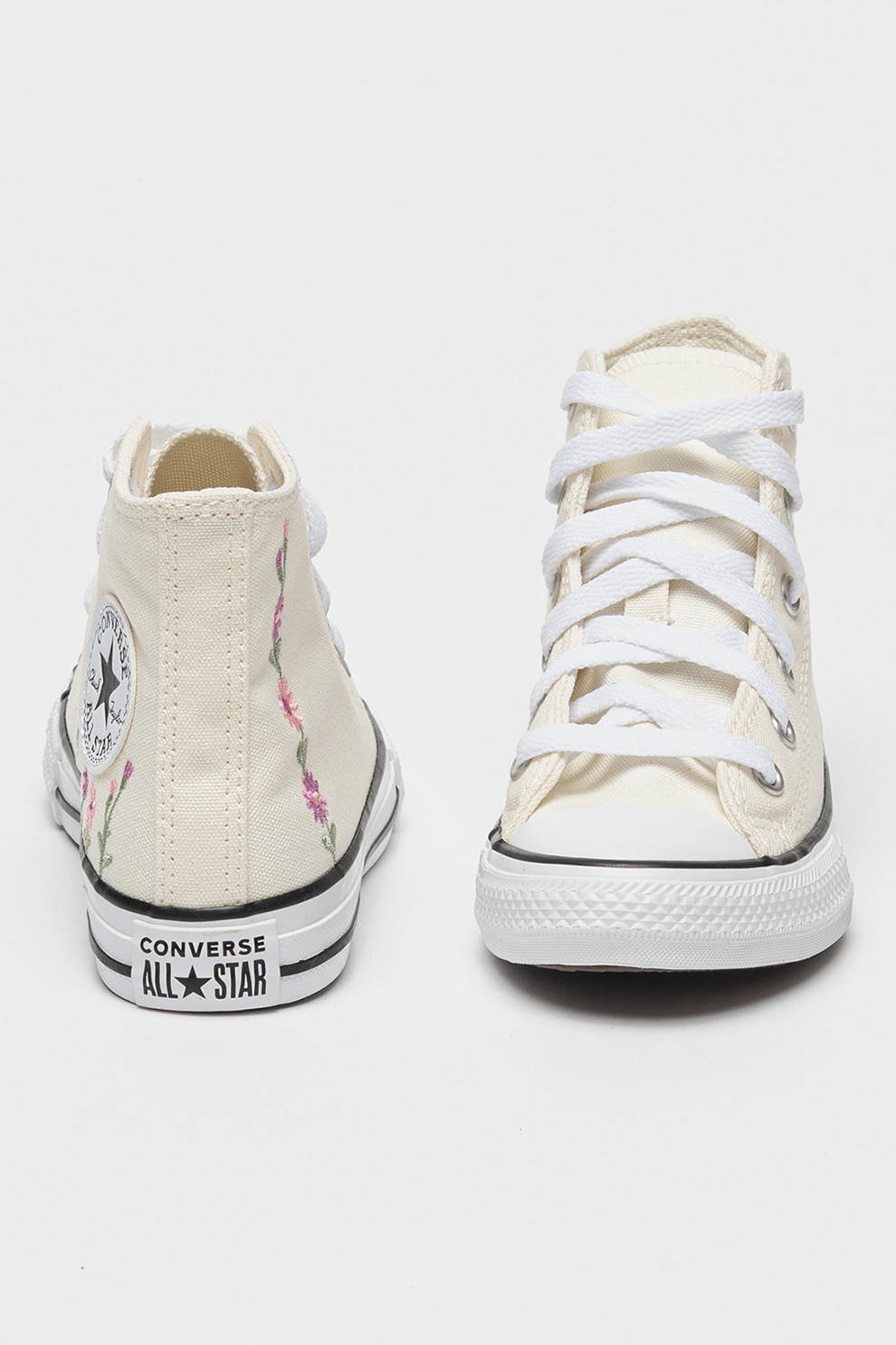 a_ya78♡ Converse, Pantofi sport cu flori Chuck Taylor, Alb, Roz, 37.5 EU