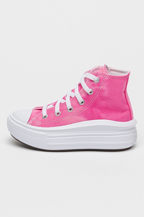 Converse, Pantofi sport low-cut cu platforma All Star, Alb/Roz