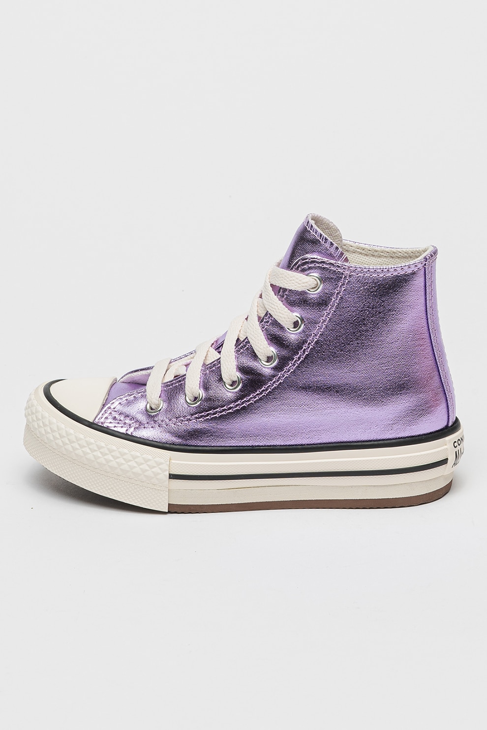 Converse, Pantofi sport cu platforma si aspect metalizat All Star Lift, Violet, Argintiu, 33.5 EU