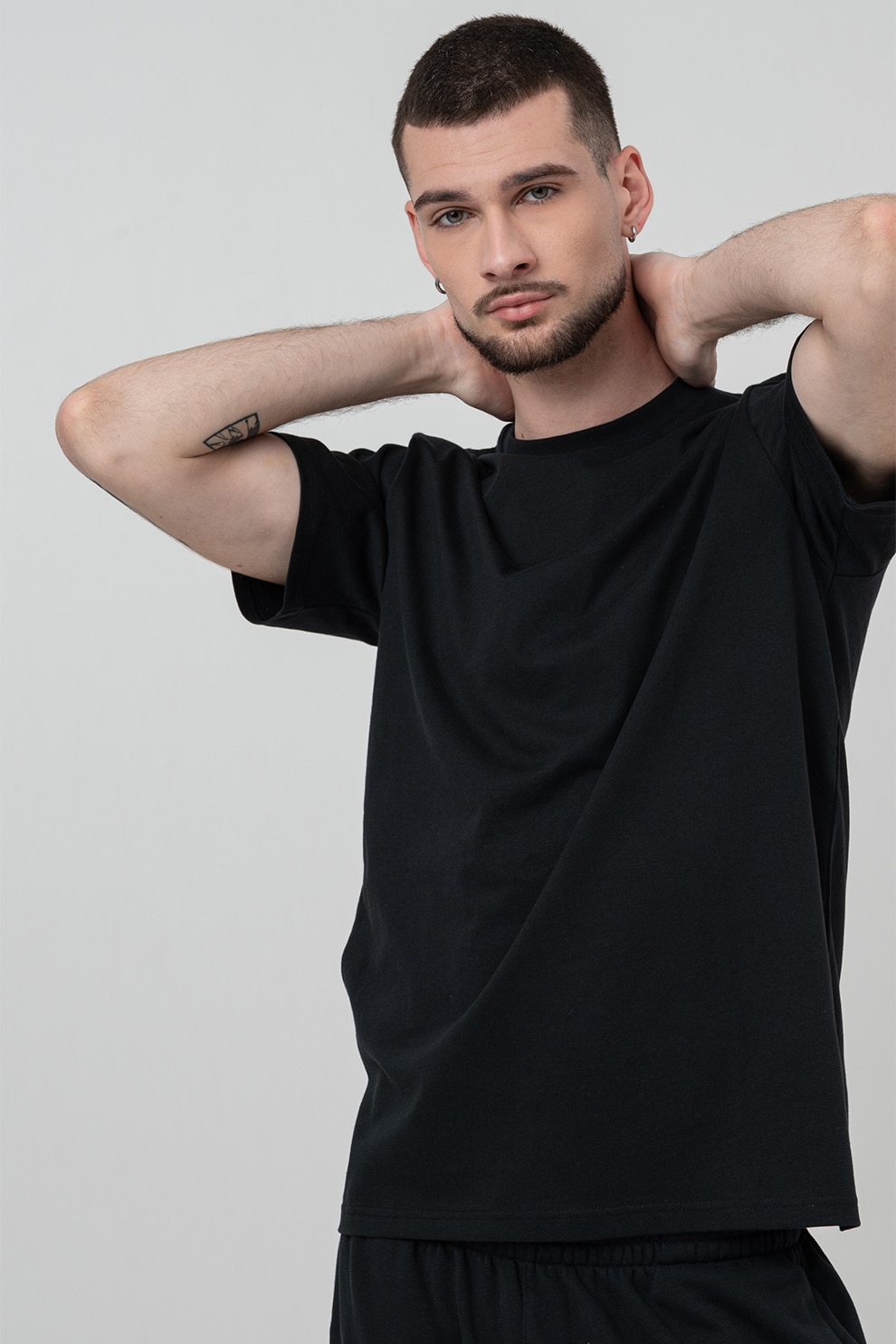 Converse, Tricou cu decolteu la baza gatului Cons, Negru, S