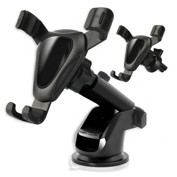 Univerzális állítható gravitációs autós tartó 3 az 1-ben telefontartó 360 fokban elforgatható fekete szélvédőhöz