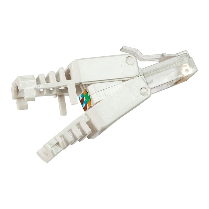 Mufa RJ45, CAT. 6, UTP (neecranata), Autosertizare (toolless), 8(8) Pini, Gama AWG (22-26), Pentru Cablu de Retea, Alb, Fanton