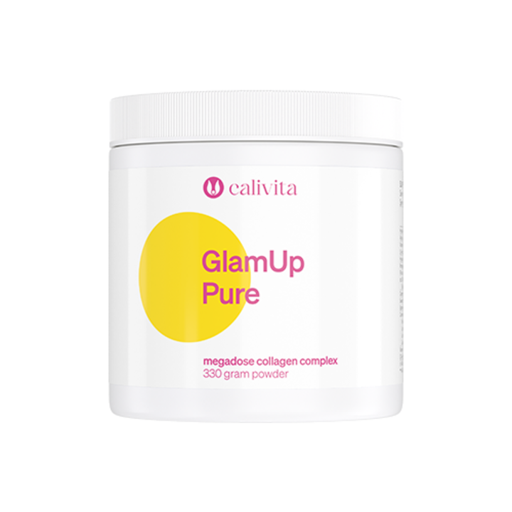 GlamUp Pure, Pudra Colagen 100% Pur Fara Arome, pentru Prepararea de Bauturi, cu Megadoza de Colagen (330 grame) - Calivita