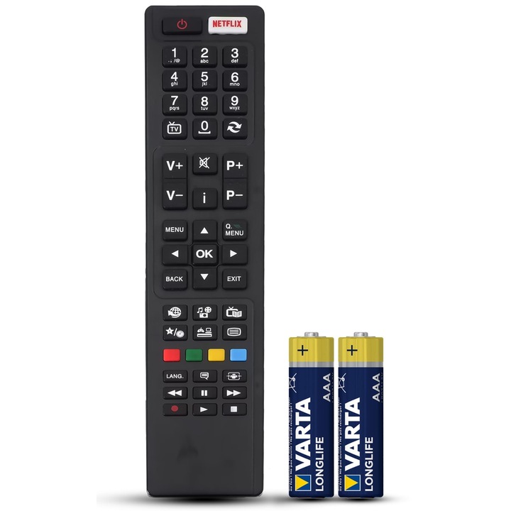 Telecomanda compatibila Starlight, 49DM6000, 55DM6000, 55DM7000, buton dedicat Netflix, TEMIX®, baterii incluse