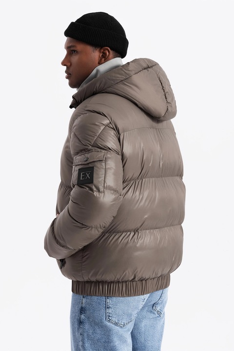 OMBRE, Geaca cu vatelina si buzunar pe maneca, Maro taupe