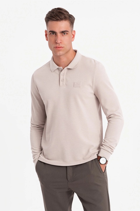 OMBRE, Блуза с яка и копчета, Бежов