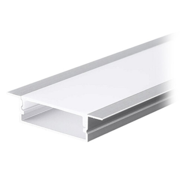 Profil Aluminiu Incastrat pentru Banda LED, 2m, 30mm x 10mm, capac mat, corp argintiu, V-TAC, SKU-23177