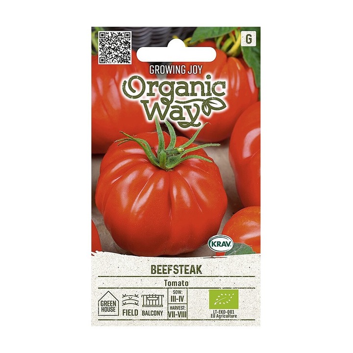 Seminte ecologice, Tomate Beefsteak, Organic Way, plic, 0.1 grame