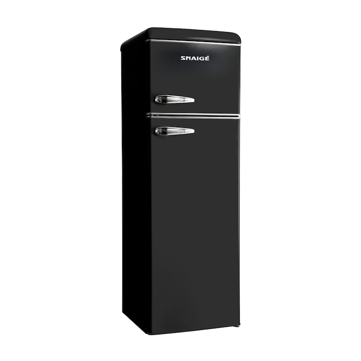 Frigider cu 2 usi Retro, Snaige FR27SM-PRJ30E3, 252 l, Clasa E, H 173, Negru