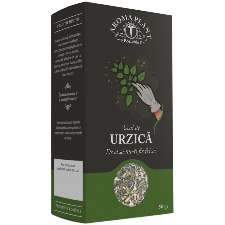 Ceai de Urzica vie (Urtica dioica), 100% natural, fara aditivi sau pesticide, Bonchis, 50g, Aroma Plant